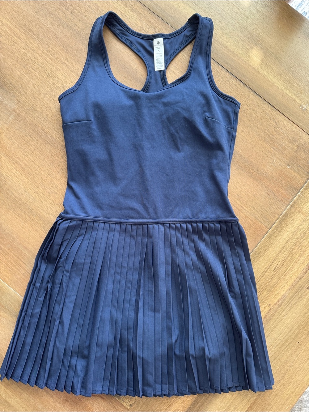 Yogalicious Luxe Net Motion Navy Blue Pleated Tennis Dress
